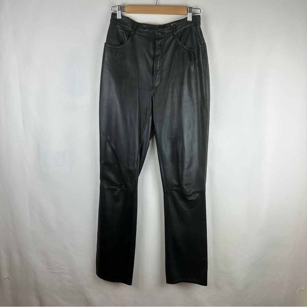 Rem Garson Black Leather Pants Size 10 Buttery Soft Lined Vintage